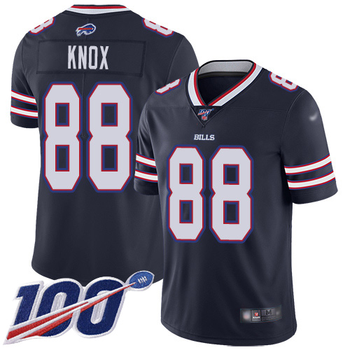 Men Buffalo Bills #88 Dawson Knox Limited Navy Blue Inverted Legend 100th Season NFL Jersey->youth nfl jersey->Youth Jersey